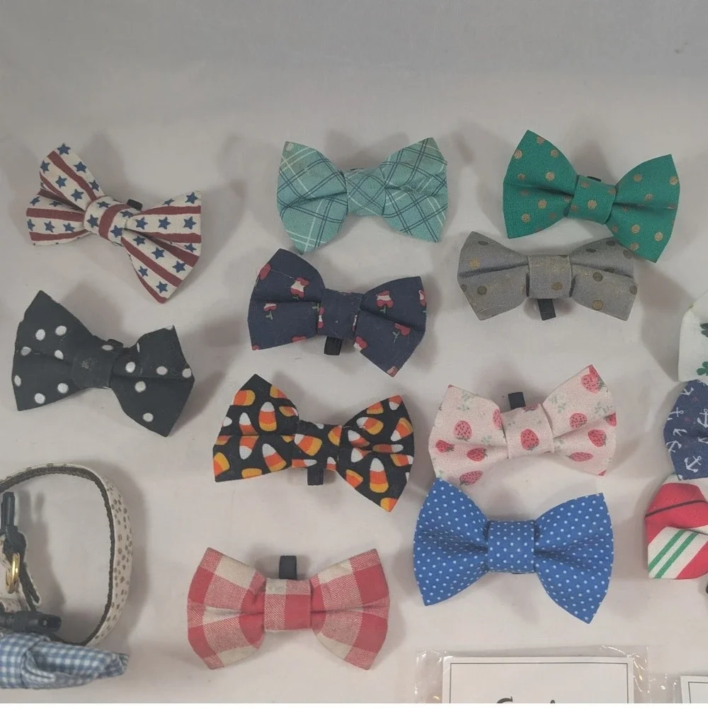 Cat Accessory Lot Sweet Pickles Bow Ties Magnetic Bookmarks Pet Owner Socks
